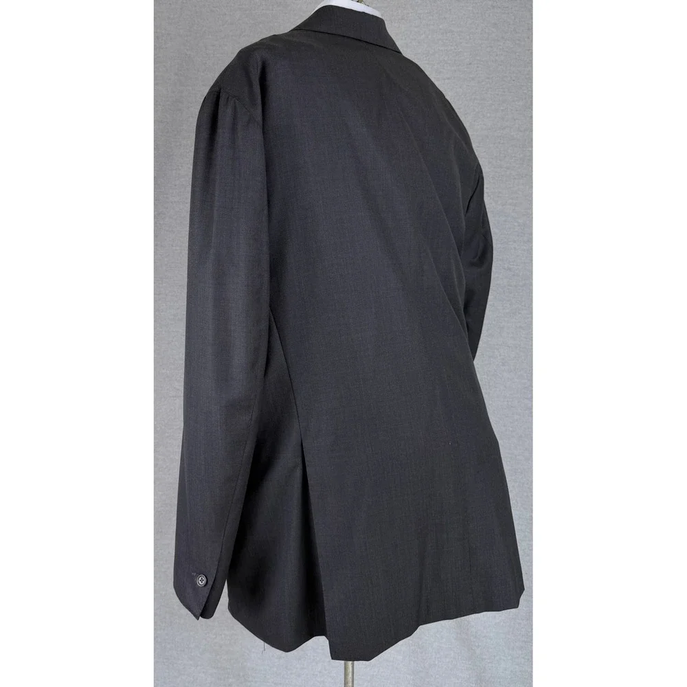 Grimaldi Napoli Loro Piana‎ Wool Blazer Mens 60 Charcoal Gray 3 Button Jacket